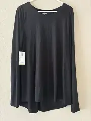 Old Navy Shirt Size XL Long Sleeve Active Go Dry Split Back Soft Knit Black
