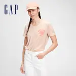 GAP 女裝 純棉印花透氣短袖T恤-粉膚色(730422)