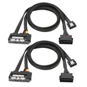 SATA 6G Data Cable, SATA Power 2-In-1 Extension Cord, LP4 IDE 4 pin to SATA