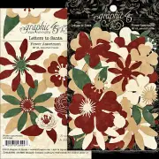 Graphic45 LETTERS TO SANTA (48pc) DIE-CUT FLOWER ASSORTMENT scrapbooking