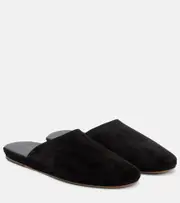 [The Row] The Row Franco suede slides AU 4 black