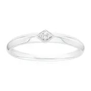 Sterling Silver Round Brilliant Cut Diamonds Set Rings