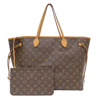 【二手名牌BRAND OFF】LOUIS VUITTON LV 路易威登 棕色 PVC塗層帆布 Neverfull GM 托特包 M40990