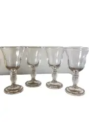 Longaberger 10oz Water Goblets Spiral Stemware set of 4 NEW!