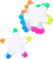 HYTROVE 5Pcs Star Shaped Fluorescent Highlighter Pen Multi Functional Writing Supplies for Students Arts and Crafting for Note Taking Greeting Cards and Creative