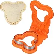 uxcell Crustless Sandwich Cutter, Bear Shape Uncrustable Sandwich Maker Sealer Press Bread Cookie Cutter and Sealer for DIY Breakfast Lunch Afternoon Tea (Orange)
