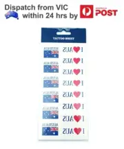 Aussie Australia Flag Love Heart I LOVE AUS Temporary Fake Tattoo Body Stickers