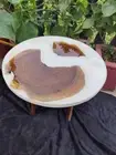 White Epoxy Resin Side, Patio, End ,Sofa Table Top, Handmade Furniture For Home