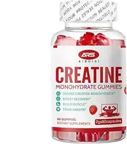 Creatine Monohydrate Gummies for Men Women, Vegan Creatine Supplement 5000mg Creatine HCL Pre Workout Gummies 60 Chewable Creatine Gummies Strawberry Flavoured Creatine