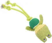 Toddmomy Frog Shaped Plush Chew for Cats Dogs Interactive Squeaky Plush Bite Rope Engaging Sound for Teething Durable Chew Friendly Design