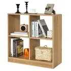 Giantex 4-Cube Bookcase Bookshelf Storage Unit Display Rack Toy Book Natural