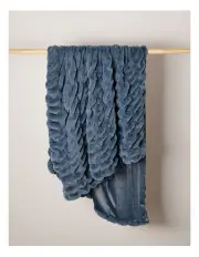 [Heritage] Lucy Faux Fur Throw in Mid Blue