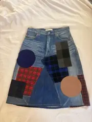 NWT Junya Watanabe x Comme de Garçon Patchwork Denim A-Line Skirt