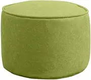 2 Pack Ottoman Pouf, Comfort Solid Color Footstool Round Footrest Stool Bean Bag Floor Chair Ottoman Decor for Living Room Kids Room-Grass Green 40x30cm (16x12inch)