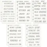 128 Pieces Budget Planner Stickers Cash Envelope Label Sticker Cash Envelope System Budget Stickers Budget Planner Vinyl Sticker for A6 Binder Cash Envelopes 6 Ring Binder Notebooks(Capital)