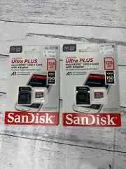 2 X SanDisk Ultra Plus microSDXC 128GB 100MB/s Memory Card Brand New