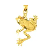 14K Gold 25MM Frog Pendant