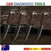 4pcs Viking Custom Handmade Full Tang Carbon Steel Ravens Head Knife