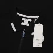 Brax NWT Percy Hi-Flex 1/4 Zip Short Sleeve Polo Shirt Size M in Solid Black