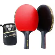 2pcs Professional 6 Star Table Tennis Racket Ping Pong Racket Set Pimples-in