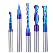 5PCS CNC Router Bits Set 1/4 inch Shank Spiral Carbide End Mill Multipurpose ...
