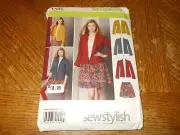 Simplicity Pattern 1542 Ms SEW STYLISH Jacket w/Front Variations & Skirt