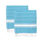 Nicola Spring Turkish Cotton Towel Set - Light Blue - Pack Of 4