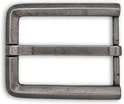 [edelkern] Belt Buckle "GS33" | Modern & Timeless Look | Robust Metal Alloy | Suitable for Belts without Buckle (Interchangeable Belt) up to 40 mm Wide | For Men and Women, silver, One size