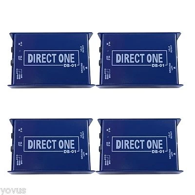 4 LOT pack 1/4" Instrument to Balanced & Unbalanced Direct di Box .25" 3 pin XLR