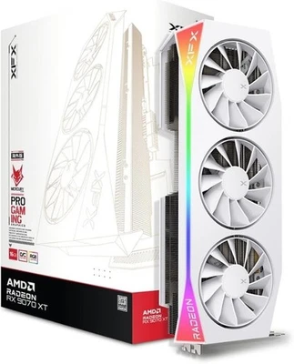XFX Mercury RX 9070 XT OC White Graphic Card 16GB GDDR6 RGB HDMI 3xDP RDNA 4
