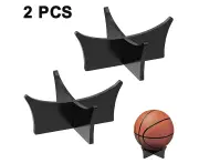 2-piece basketball stand stand football stand acrylic ball display stand clear basketball football stand-Black