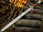 Hand Forged Engraved Stainless Steel Viking Sword Battle Ready Medieval WScbbrd