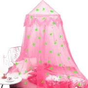 Bed Canopy for Girls with Glow in The Dark Stars Moons Princess Canopy Dome Mosq