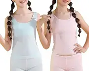 [SEAUR] Girls Stretch Crop Tank Top Seamless Training Bra Breathable Sleeveless Cami Undershirts Lightly Padded Sport Bralette