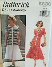 Butterick Sewing Pattern 6636 Misses Top Skirt Size 6 8 10 David Warren
