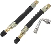 X AUTOHAUX 1 Set 90 Degrees Copper Tire Valve Extension with Flexible Plastic 125mm Tyre Valve Stem Extender for Car Motorcycle RV Truck Bike