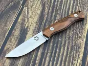 SixLeaf Mini Fixed Blade Knife M390 Desert Ironwood Handle BeltSheath SL-41-Wood