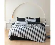 Ascar Striped Duvet/Doona/Quilt Cover Set (Queen/King/Super King Size)