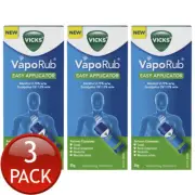3 x Vicks Vaporub Easy Applicator Vaporising Ointment Cough Decongestant 35g