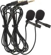 FUTUREORYY 2Pcs Lapel Microphone Clip Condenser Mic for Live Broadcasts Vlogs Interviews and Recording Long Cable Portable Design Noise Canceling Audio