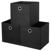 Black Storage Cube Bins 11x11x 11 Inch Cubes Organizer Storage Bins Foldable ...