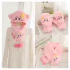 NEW! Stars Kirby Plush Hat Scarf Gloves Winter Keep Glove Hat Scarf Set fuzzy HO