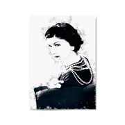 Coco Chanel Portrait Fashion Girls Bedroom Wall Art