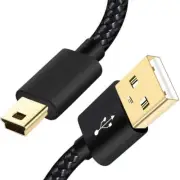 SCOVEE Mini USB Cable Braided 6ft Type A Male to B Data