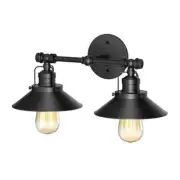 Gatco Modern Farmhouse Retro 2-Light Matte Black Metal Sconce