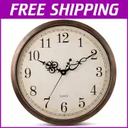 Decorative 18" Quartz Wall Clock - Vintage Design with Silent Functionality