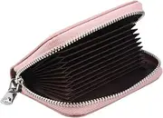 [OATIPHO] Travel Friendly Credit Card Holder 11 Pockets Zipper Close Id Organizer Bag Pink for Family Present