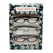Isaac Mizrahi 3 PACK Gift Women Reading Glasses Black Tortoise,Crystal,Red +2.00