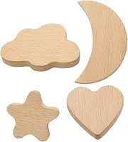 Fashionable Cartoon Design Wooden Drawer Knobs 4pcs Set for Household Furniture