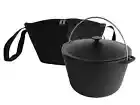 Cast iron tourist cauldron 2.11 gl with lid and cover .Kazan.Казан.WOK